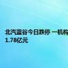 北汽蓝谷今日跌停 一机构净卖出1.78亿元