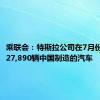 乘联会：特斯拉公司在7月份出口了27,890辆中国制造的汽车