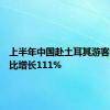 上半年中国赴土耳其游客数量同比增长111%