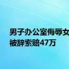 男子办公室侮辱女同事被辞索赔47万