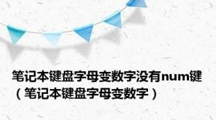 笔记本键盘字母变数字没有num键（笔记本键盘字母变数字）