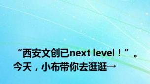 “西安文创已next level！”。今天，小布带你去逛逛→