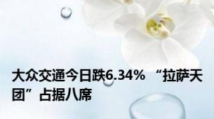 大众交通今日跌6.34% “拉萨天团”占据八席