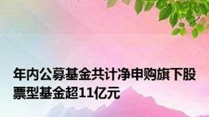 年内公募基金共计净申购旗下股票型基金超11亿元