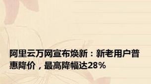 阿里云万网宣布焕新：新老用户普惠降价，最高降幅达28%