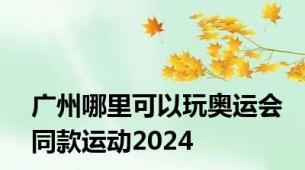 广州哪里可以玩奥运会同款运动2024