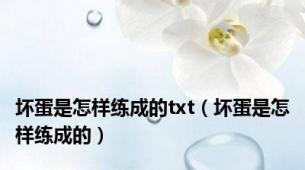 坏蛋是怎样练成的txt（坏蛋是怎样练成的）