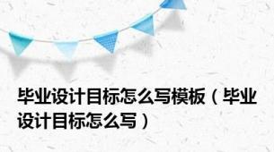 毕业设计目标怎么写模板（毕业设计目标怎么写）