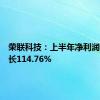 荣联科技：上半年净利润同比增长114.76%