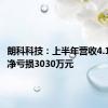 朗科科技：上半年营收4.15亿元 净亏损3030万元