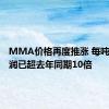 MMA价格再度推涨 每吨理论利润已超去年同期10倍