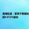 渤海轮渡：董事于新建拟减持不超0.072%股份