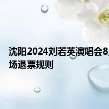 沈阳2024刘若英演唱会8月30日场退票规则