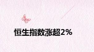 恒生指数涨超2%