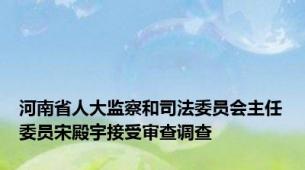 河南省人大监察和司法委员会主任委员宋殿宇接受审查调查