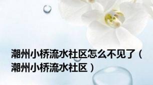 潮州小桥流水社区怎么不见了（潮州小桥流水社区）