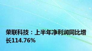 荣联科技：上半年净利润同比增长114.76%