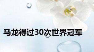 马龙得过30次世界冠军