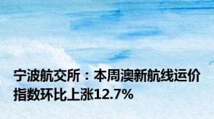 宁波航交所：本周澳新航线运价指数环比上涨12.7%