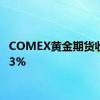 COMEX黄金期货收涨0.3%