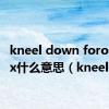 kneel down fororal sax什么意思（kneel）