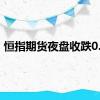 恒指期货夜盘收跌0.1%