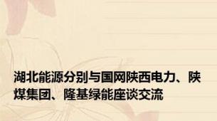 湖北能源分别与国网陕西电力、陕煤集团、隆基绿能座谈交流