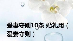 爱妻守则10条 婚礼用（爱妻守则）