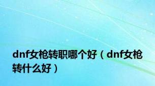 dnf女枪转职哪个好（dnf女枪转什么好）