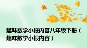 趣味数学小报内容八年级下册（趣味数学小报内容）