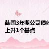 韩国3年期公司债收益率上升1个基点