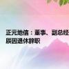 正元地信：董事、副总经理侯凤辰因退休辞职