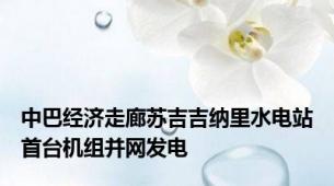 中巴经济走廊苏吉吉纳里水电站首台机组并网发电