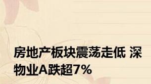 房地产板块震荡走低 深物业A跌超7%