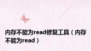 内存不能为read修复工具（内存不能为read）