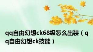 qq自由幻想ck68级怎么出装（qq自由幻想ck技能）