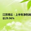 江苏博云：上半年净利润同比增长29.96%