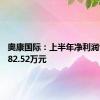 奥康国际：上半年净利润亏损1982.52万元