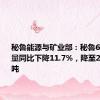 秘鲁能源与矿业部：秘鲁6月份铜产量同比下降11.7%，降至213,578吨