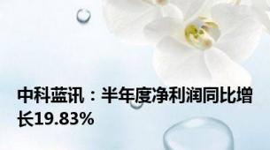 中科蓝讯：半年度净利润同比增长19.83%