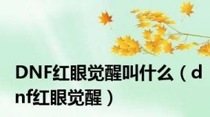 DNF红眼觉醒叫什么（dnf红眼觉醒）