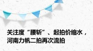 关注度“腰斩”、起拍价缩水，河南力帆二拍再次流拍