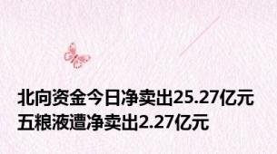 北向资金今日净卖出25.27亿元 五粮液遭净卖出2.27亿元