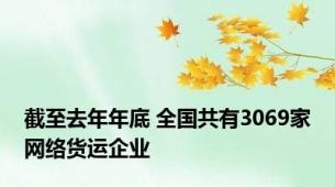 截至去年年底 全国共有3069家网络货运企业