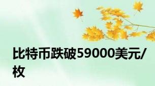 比特币跌破59000美元/枚