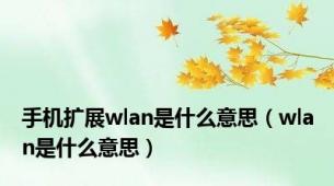 手机扩展wlan是什么意思（wlan是什么意思）