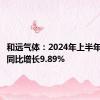 和远气体：2024年上半年净利润同比增长9.89%