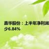 嘉华股份：上半年净利润同比减少6.84%