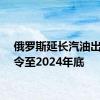 俄罗斯延长汽油出口禁令至2024年底