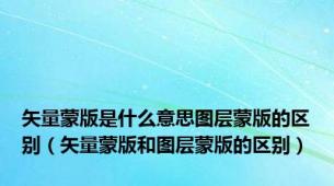 矢量蒙版是什么意思图层蒙版的区别（矢量蒙版和图层蒙版的区别）